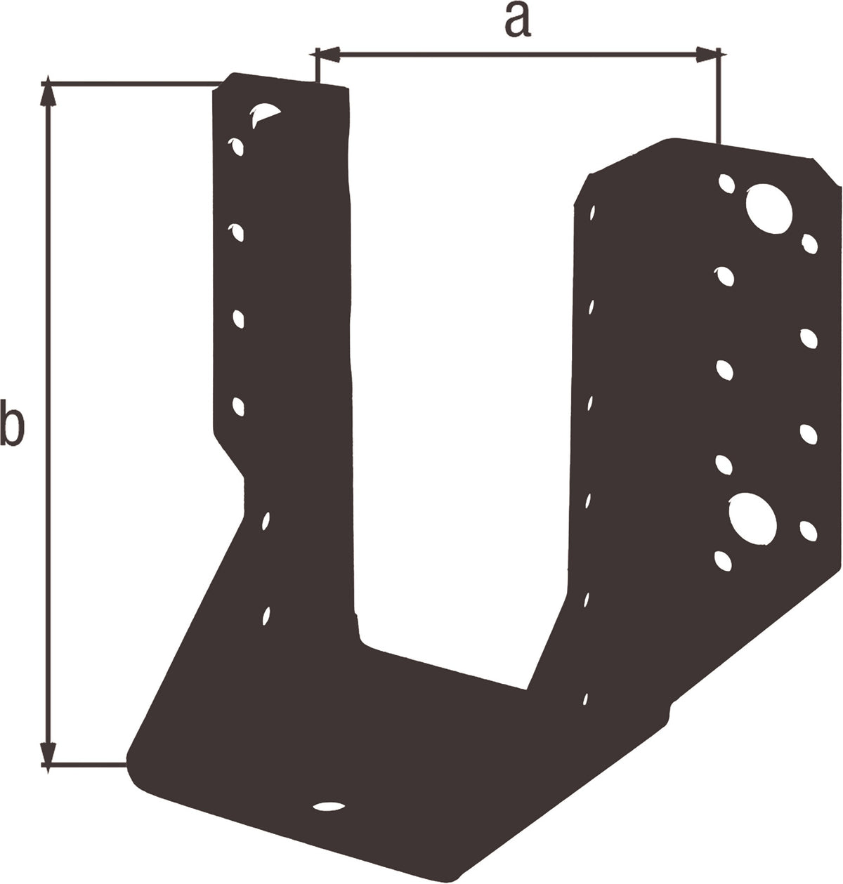 GAH Balkenschuh Typ A 45/110 mm, 2 mm Stahl verzinkt schwarz kunststoffbeschichtet, ETA-08/0171