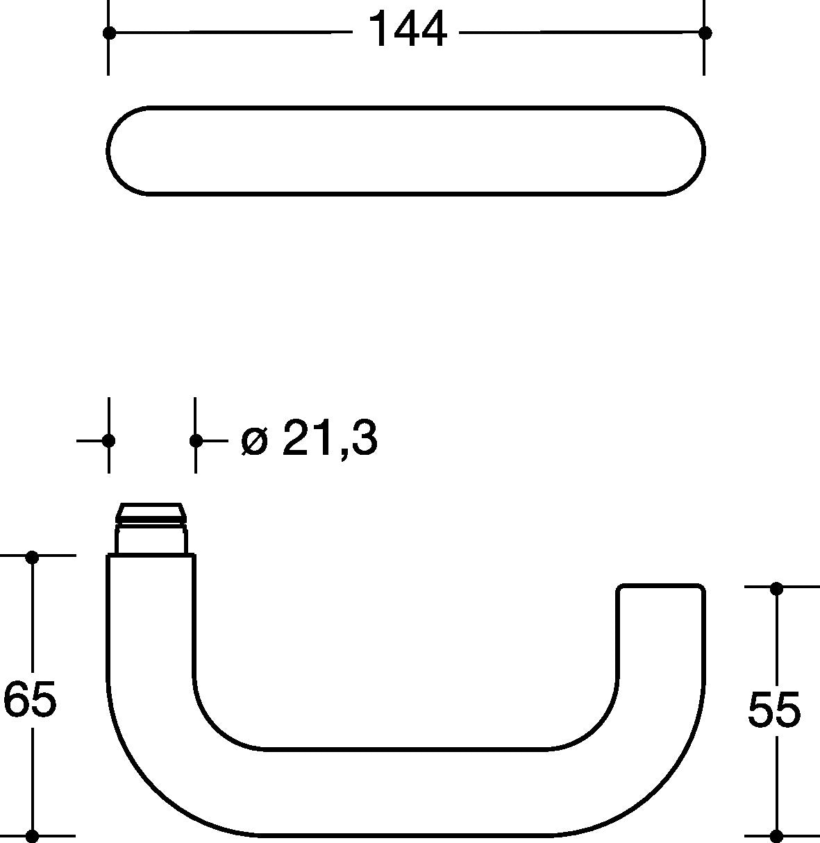 HEWI Feuerschutzgarnitur 111XAH11.130 Edelstahl PZ DIN L/R für Türstärke 38,1-48,0 mm