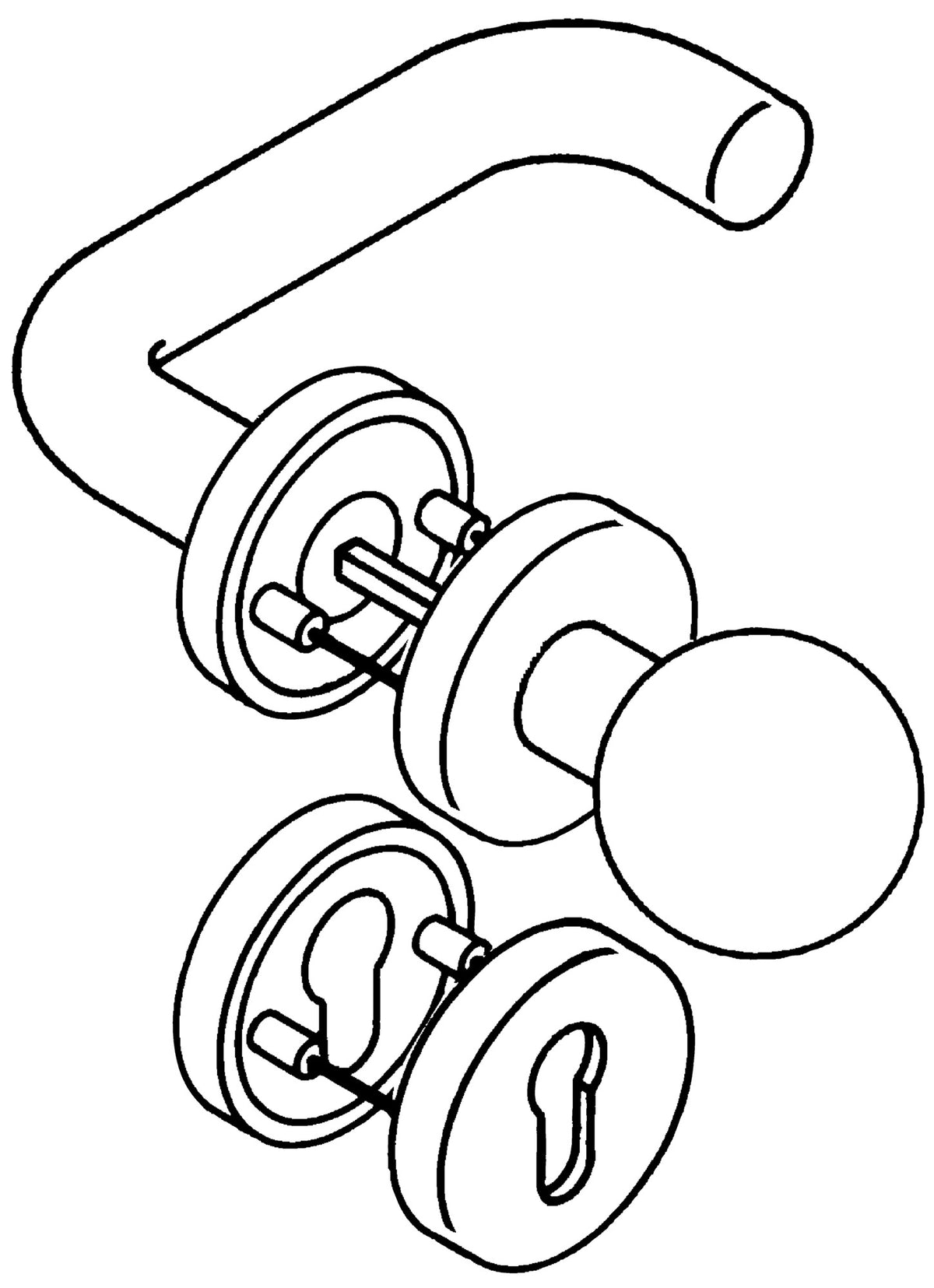 HEWI Wechselgarnitur 111R03.233 U-Form PZ DIN L/R Rosette Rubinrot