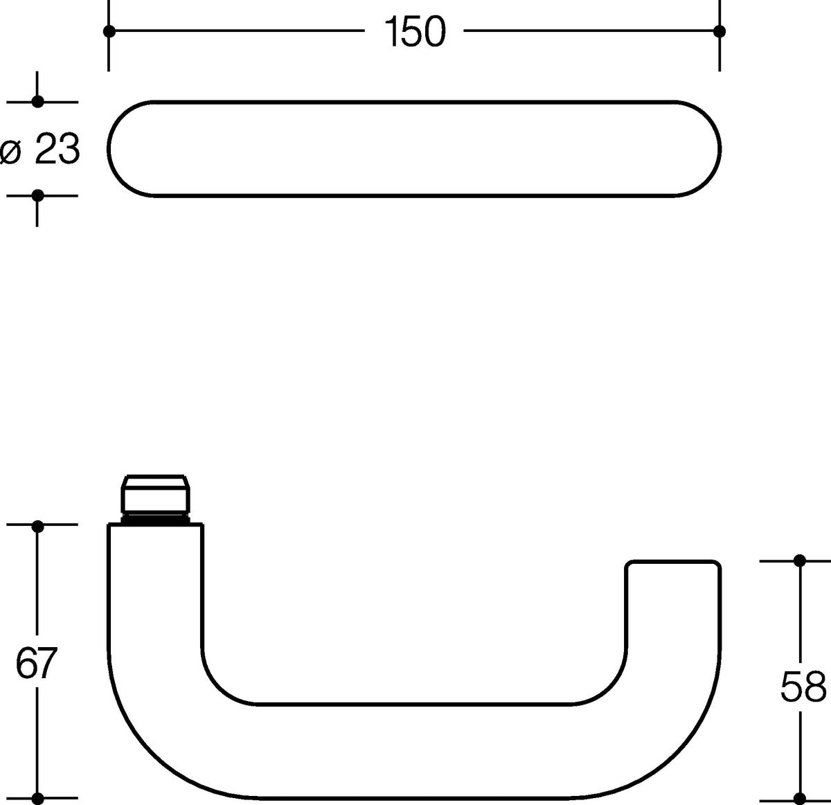 HEWI Wechselgarnitur 111R03.233 U-Form PZ DIN L/R Rosette Rubinrot