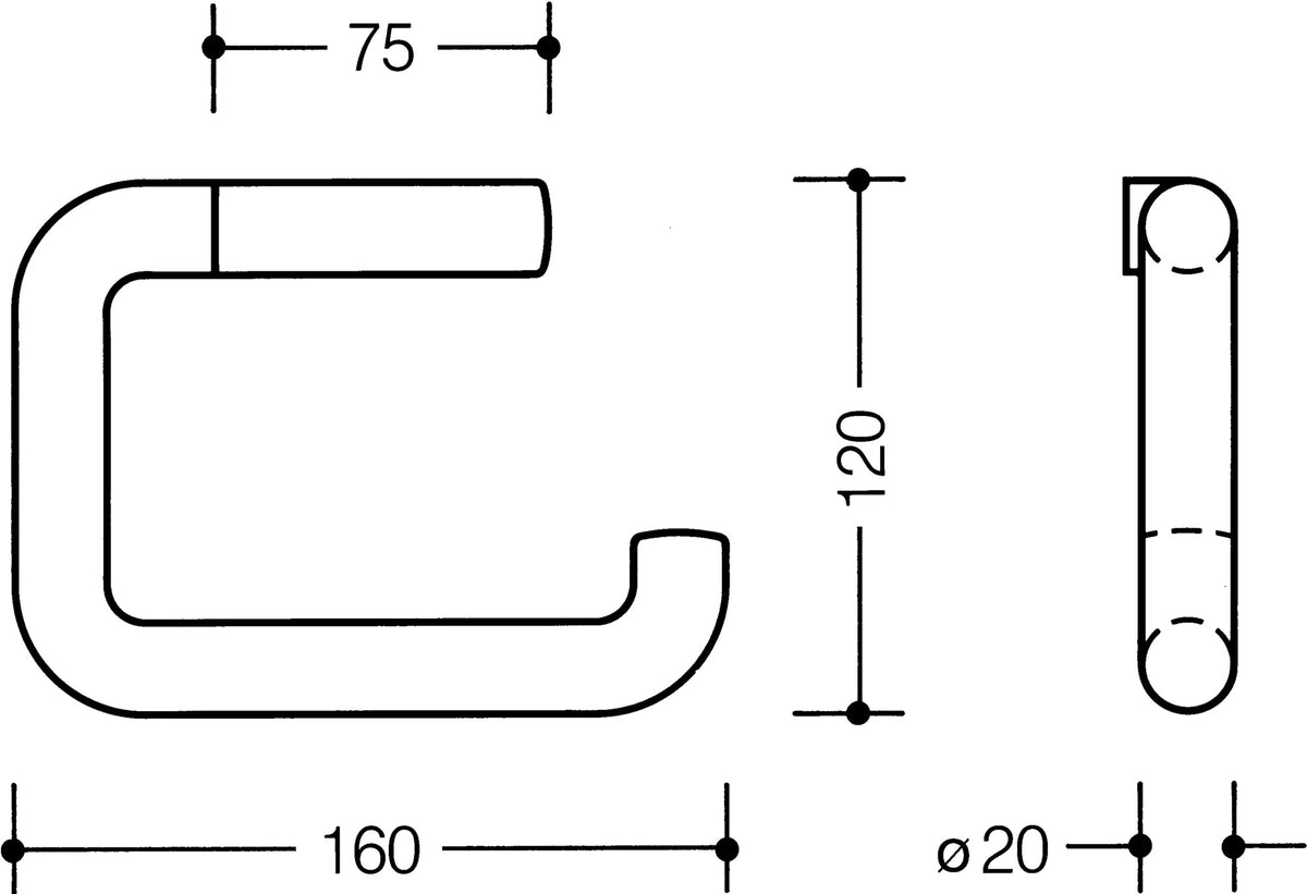 HEWI WC-Papierhalter 477.21.100 33 PA 33 rubinrot – Diebstahlgeschützt, Polyamid, 160 mm