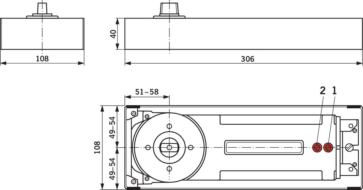 DORMAKABA BTS 84 Bodentürschließer EN 4 mit Feststellung 90° für Türen bis 1100 mm und 100 kg