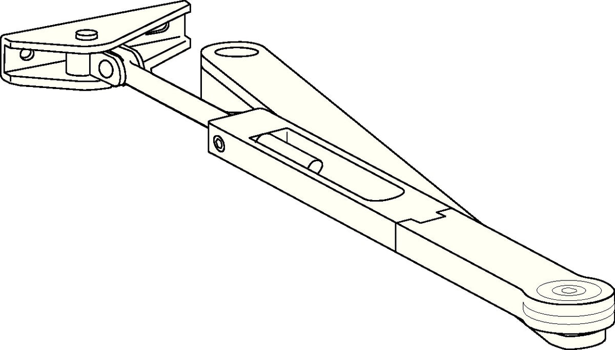 Rastfeststellarm weiß 9016 von DORMAKABA – Feststellgestänge für TS 71 und TS 72, max. 1100 mm