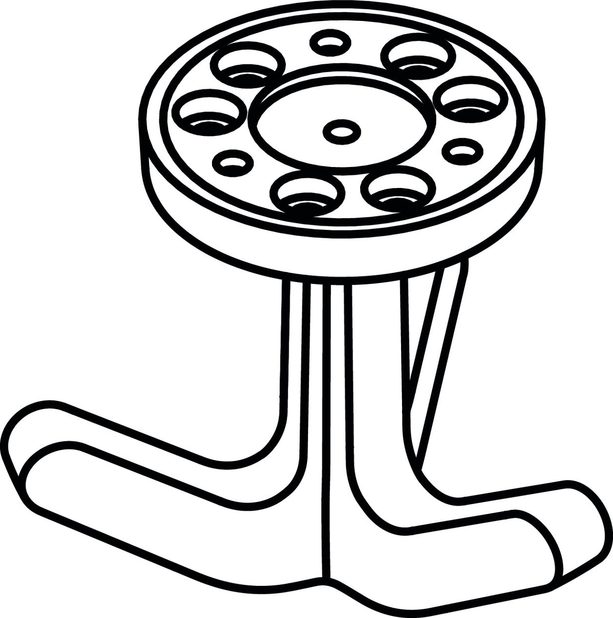 HEWI Dreifachhaken Serie 477 matt elastisch senfgelb H 69 mm – Kunststoff TPU
