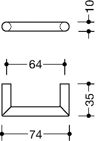 HEWI Möbelgriff 562.10B64 PA 90 tiefschwarz matt, 64 mm Befestigungsabstand, Ø 10 mm