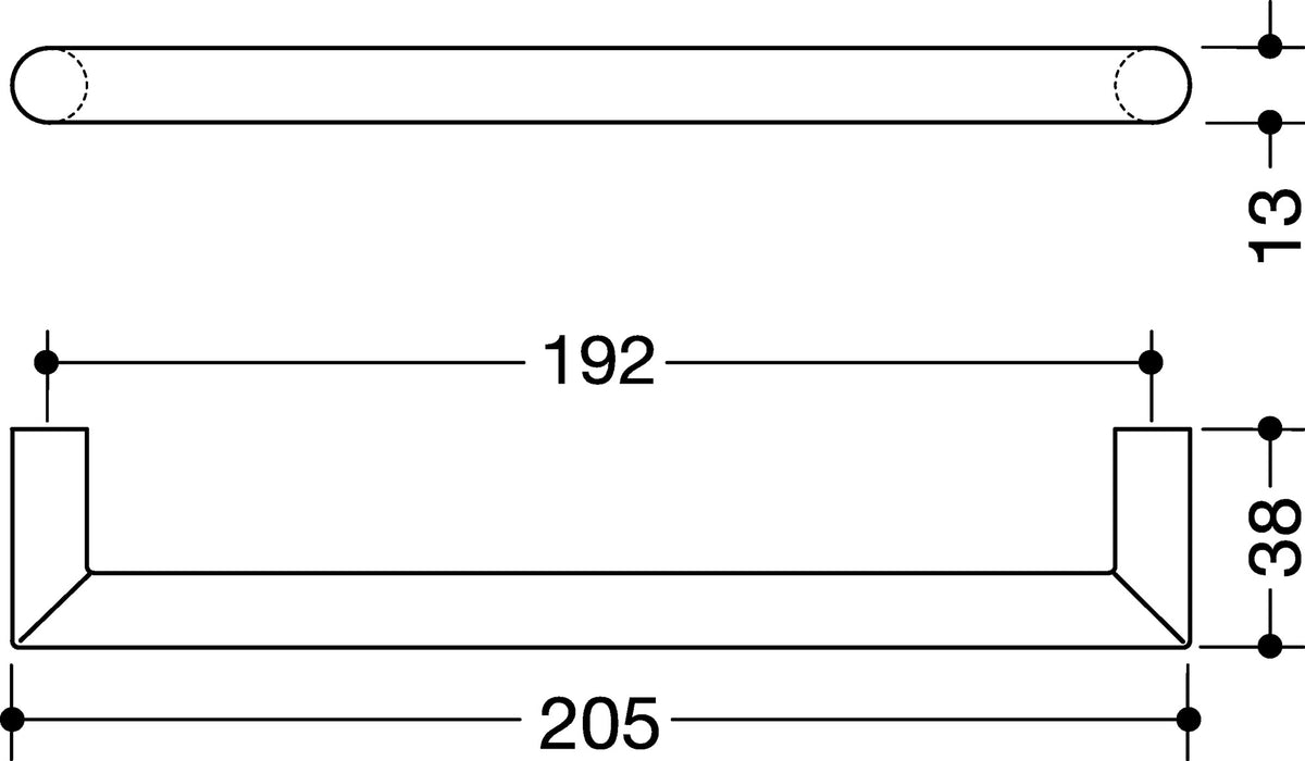HEWI Möbelgriff 562.13.192 PA 90 tiefschwarz 192 mm – Gehrungsgriff aus Polyamid