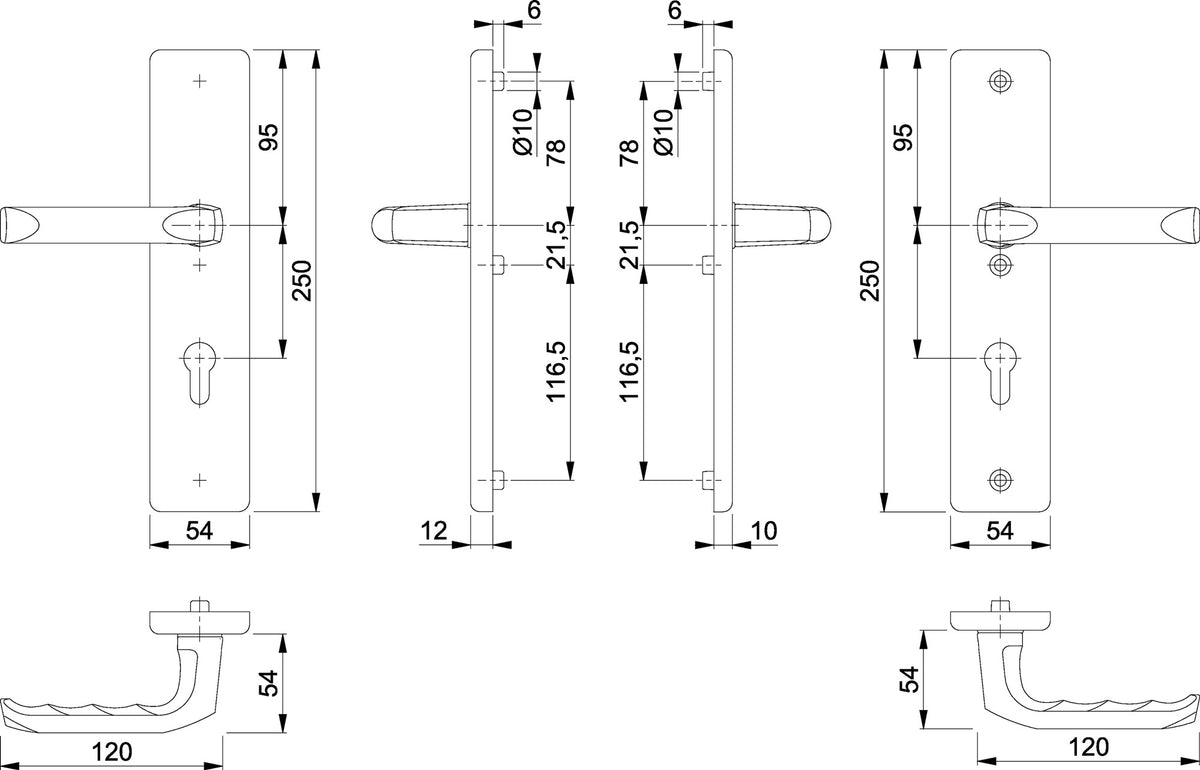 HOPPE Schutzgarnitur London 78G/2221/2410/113 Alu F1 – Einbruchhemmend ES1, 72 mm, DIN links/rechts