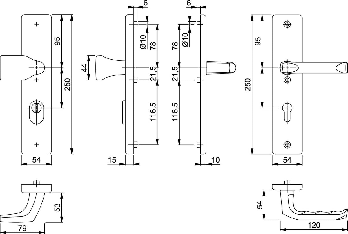 HOPPE Schutzgarnitur London 78G/2222ZA/2410/113 Alu F1 – Einbruchhemmend ES1, 72 mm, DIN L/R
