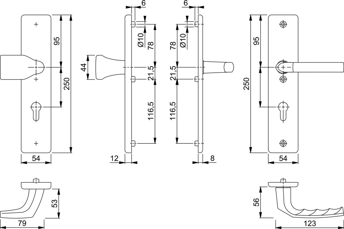 HOPPE Schutzgarnitur Birmingham Aluminium F1 72 mm für Türstärke 37-42 mm