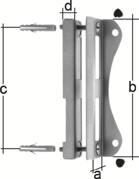 GAH Schlosskastenanschlag Modell 2392 für 30-mm-Schlosskasten, verzinkt, DIN links/rechts