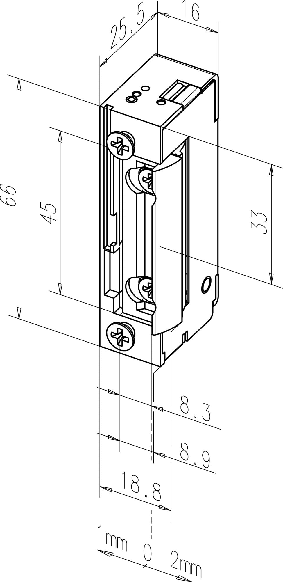 ASSA ABLOY Elektrotüröffner 118 – 10-24 V AC/DC, DIN L/R, Radiusfalle, Fafix