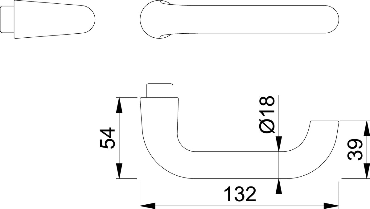 HOPPE Türdrückerlochteil Paris 138L Alu F2 neusilberfarbig 8 mm Vierkant DIN L/R