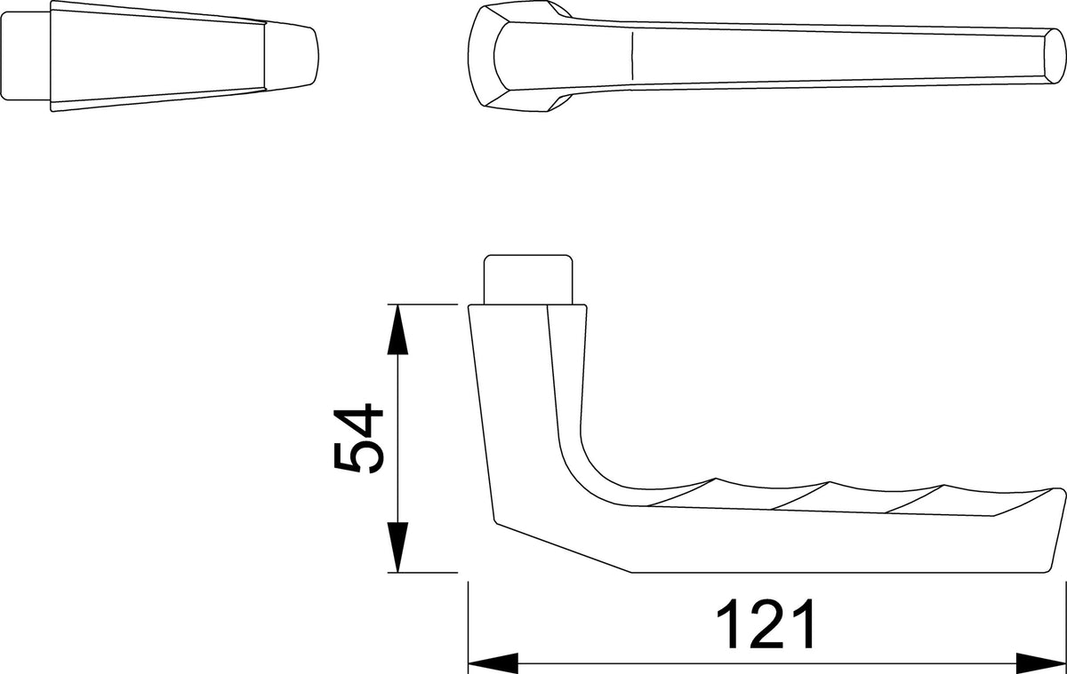 HOPPE Türdrückerpaar Frankfurt 117L Aluminium F2 ohne Rosetten Vierkant 8 mm
