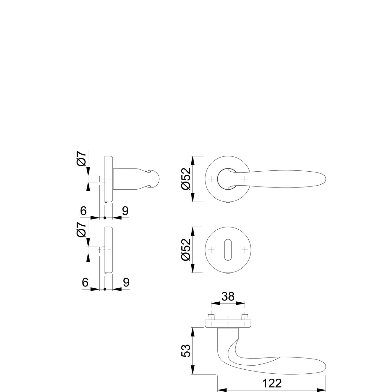 HOPPE Rosettengarnitur Verona M151/42KV/42KVS – Messing poliert F71, DIN links/rechts, 8 mm Vierkant