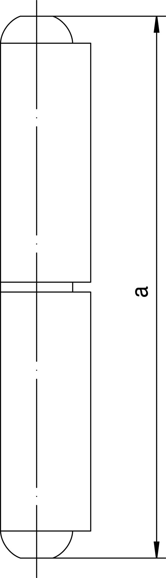 SIMONSWERK Profilrolle KO 41 Stahl blank, 80 mm, Stift-Ø 8 mm, zum Anschweißen