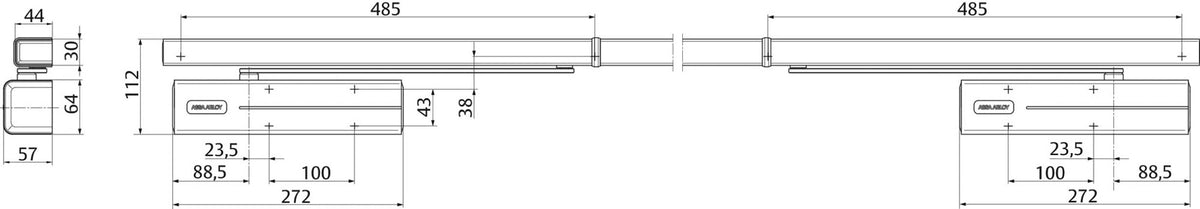ASSA ABLOY Gleitschienentürschließer-Set DC 700 G-CO-CS EN 3-6 Normalmontage Bandgegenseite