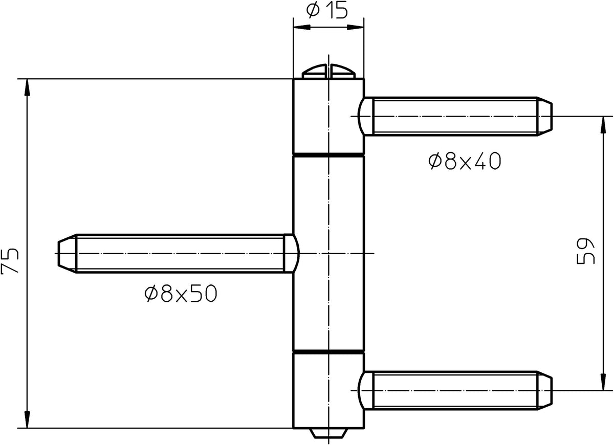SIMONSWERK Einbohrband BAKA C 1-15 WF 3-teilig topzink 60 kg DIN L/R für Holztüren