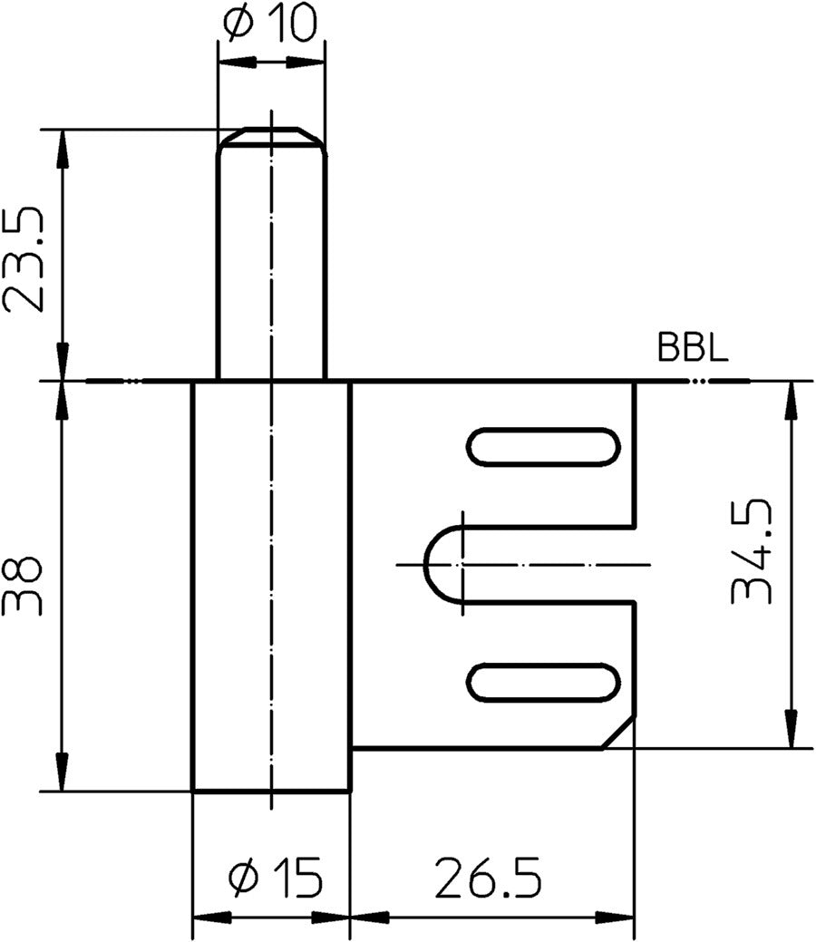 SIMONSWERK V 8100 WF Rahmenteil für 2-teilige Stahlzargen, vernickelt