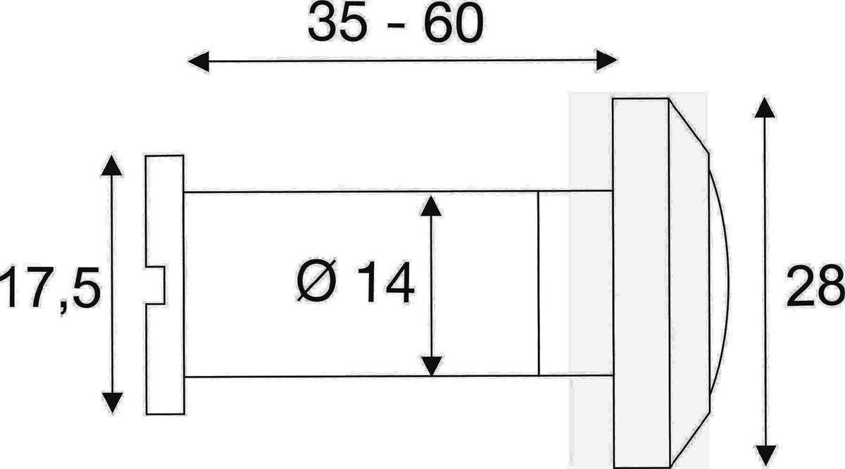 BMB Türspion 200° verchromt für Türstärken 35–60 mm mit Messinggehäuse