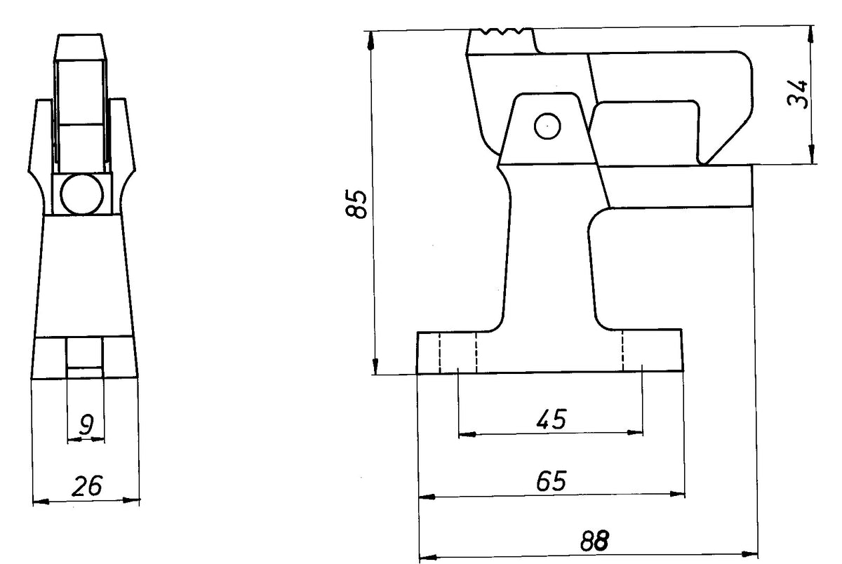 DENI Torfeststeller 3805 aus Leichtmetallguss F1 naturfarbig eloxiert, Bodenmontage, mit Befestigungssatz