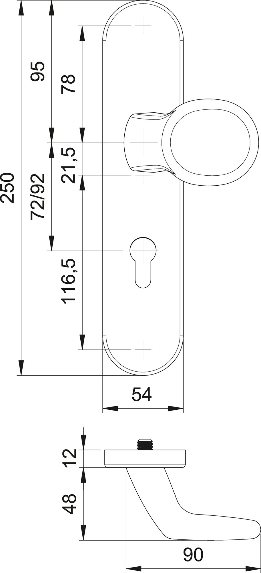 EDI Schutzgarnitur Logo 8743/0272 Edelstahl für Türstärke 35-45 mm, Wechselgarnitur