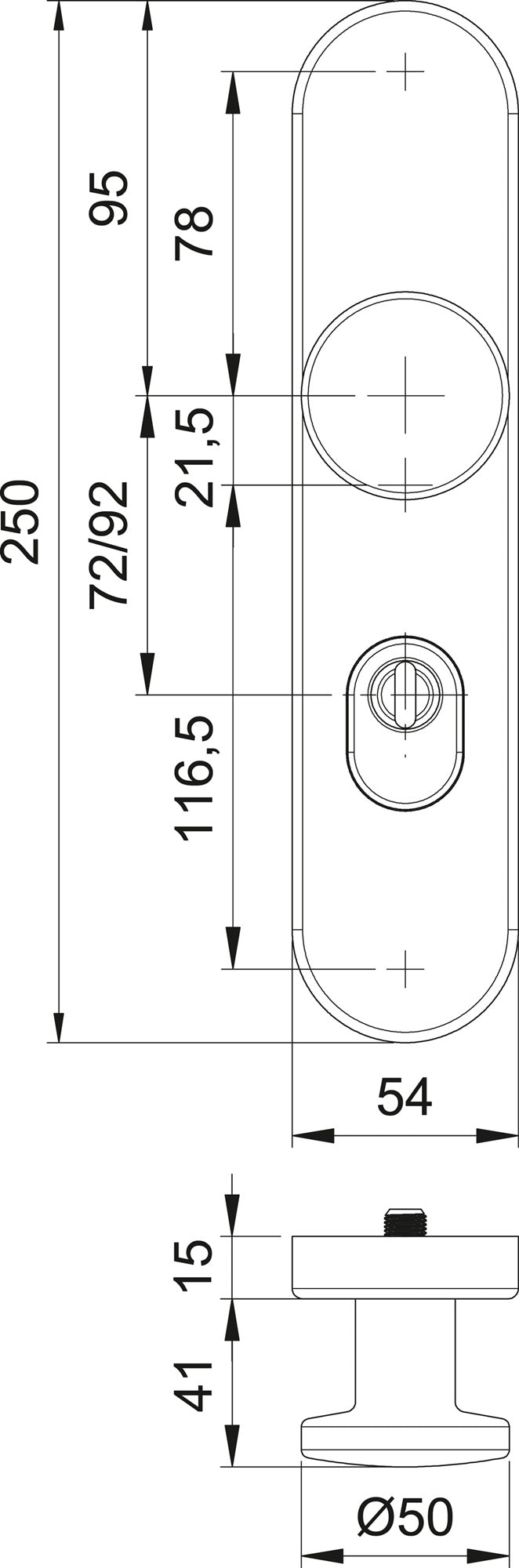 EDI Schutzgarnitur Logo 8743/0272 Edelstahl für Türstärke 35-45 mm, Wechselgarnitur