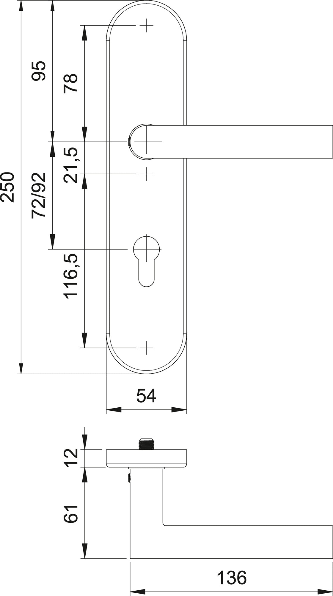 EDI Schutzgarnitur Logo 8743/0272 Edelstahl für Türstärke 35-45 mm, Wechselgarnitur