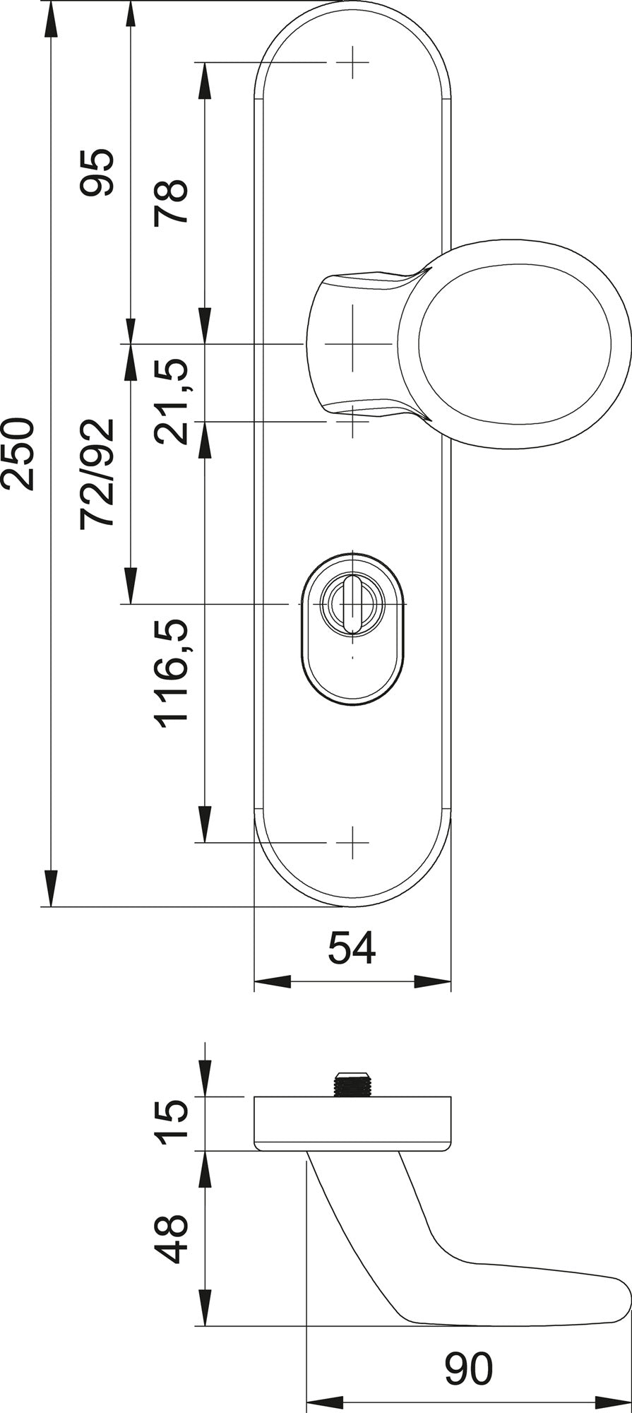 EDI Schutzgarnitur Logo 8745/0272 Edelstahl PZ 72 mm für Türstärke 35-45 mm