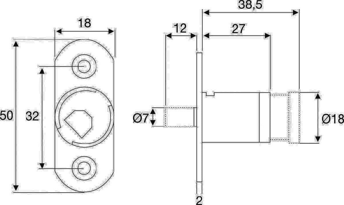BMB Druckzylinderschloss System 600 links/rechts inkl. Innenzylinder – vernickelt