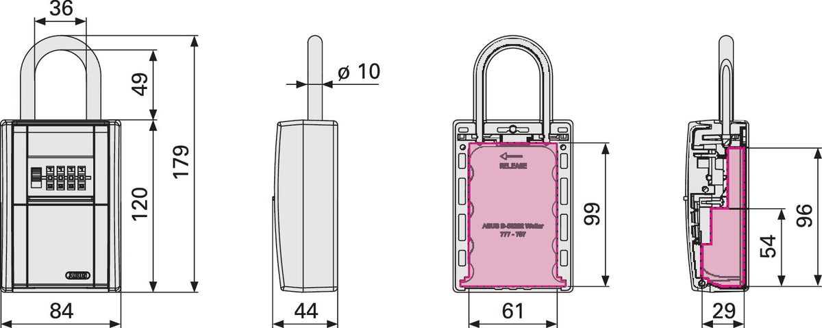ABUS Schlüsseltresor 797 LED mit 4-stelligem Zahlenschloss – für bis zu 20 Schlüssel