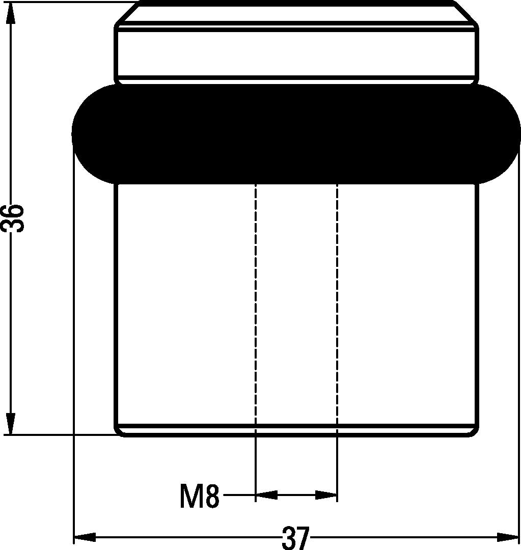 HERMETA Bodentürpuffer 4735 Ø 39 mm Höhe 36 mm Aluminium silberfarbig eloxiert Dübelmontage