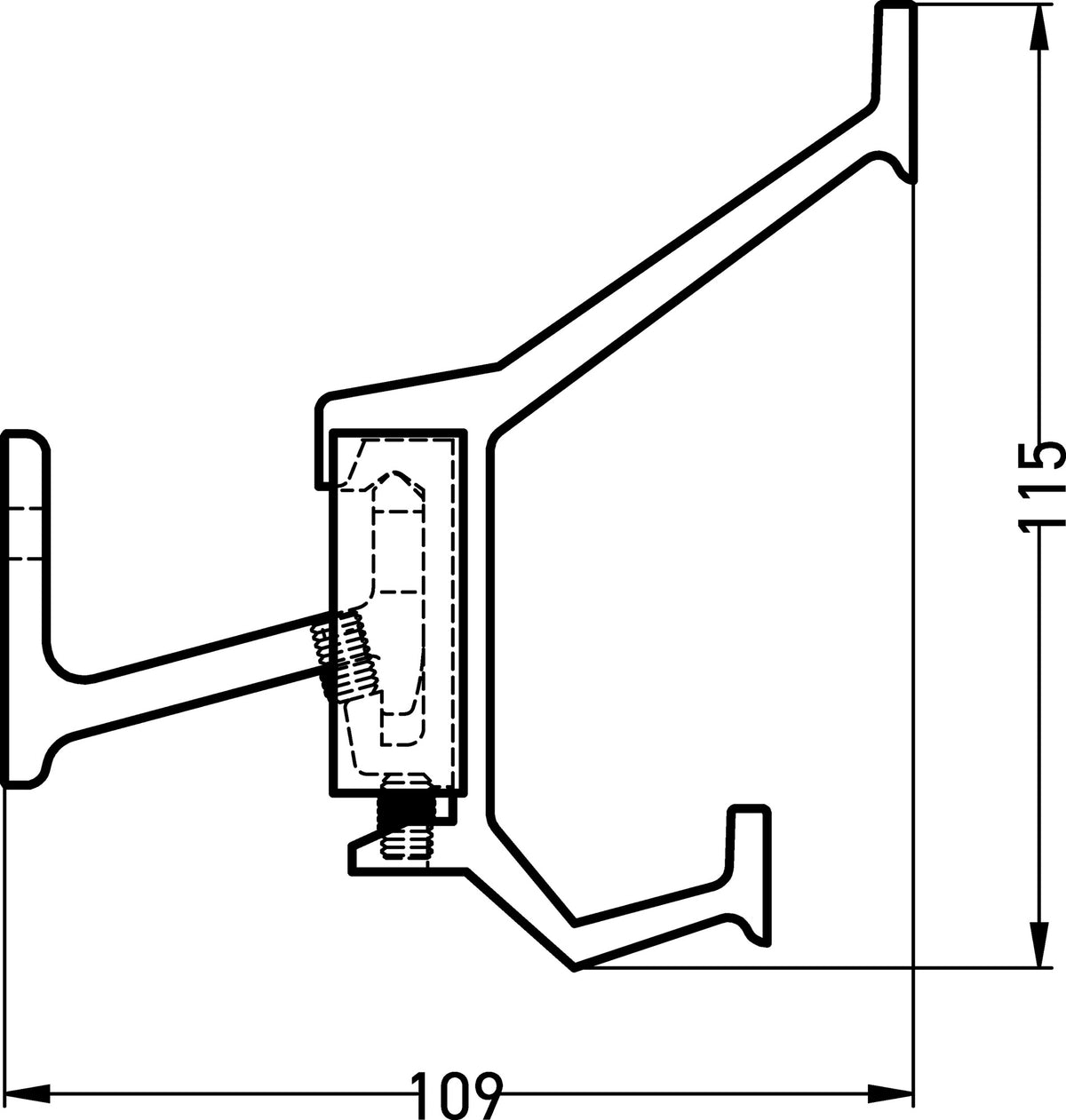 HERMETA Wandgarderobe Alu.F1 matt silber – 3 Hut-/Mantelhaken, 410 mm, Wandmontage