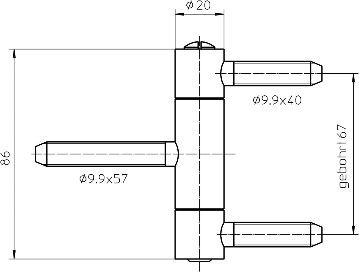 SIMONSWERK Einbohrband BAKA C 1-20 WF für Holztüren, 3-teilig, vernickelt, 100 kg, DIN L/R