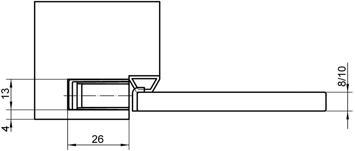 SIMONSWERK Magnetplatte KCM 50/G aus Edelstahl matt gebürstet für 8/10 mm Glastüren