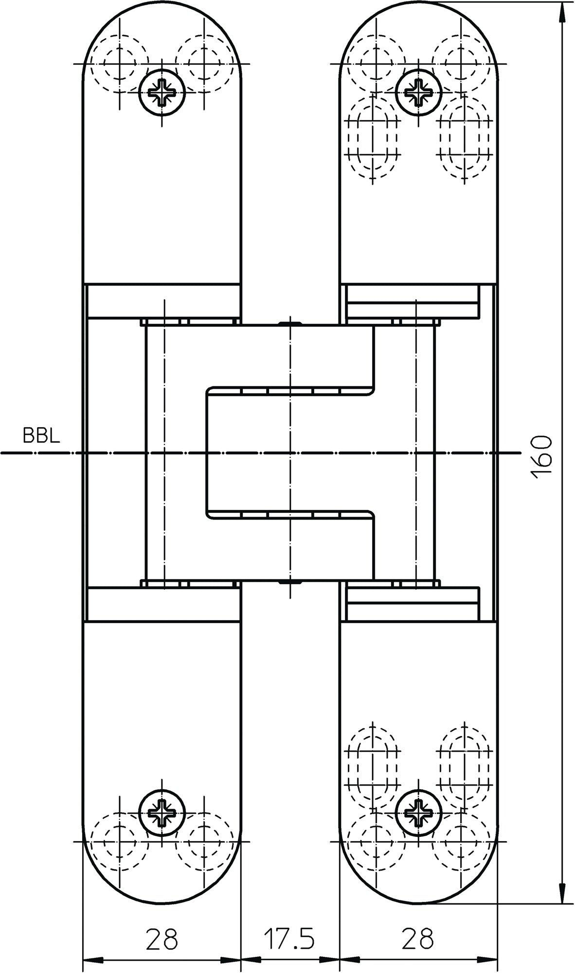 SIMONSWERK Tectus TE 340 3D Objektband für stumpfe Türen bis 80 kg, RAL 9005 schwarz matt