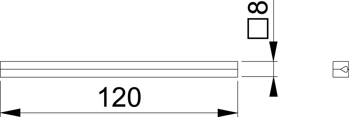 HOPPE VK Profilstift 4-KT 8x100 mm Eisen verzinkt 2-teilig für Drückergarnituren
