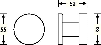 FSB Türknopf 23 0829 0005 Aluminium naturfarbig, Aufnahme 8 mm, gerade, Rosette rund