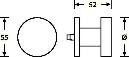 FSB Türknopf 23 0829 0005 Aluminium naturfarbig, Aufnahme 8 mm, gerade, Rosette rund