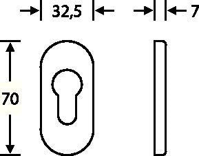 FSB Schlüsselrosette 17 1757 oval Aluminium naturfarbig PZ verdeckte Verschraubung 2 Stück