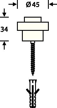 FSB Bodentürpuffer 38 3881 Ø 45 mm Höhe 34 mm Aluminium naturfarbig Dübelmontage