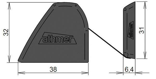 ATHMER Fingerschutzprofil NR-32 UniSafe w-proof Länge 1925 mm, silber eloxiert, Schutzrollo anthrazit