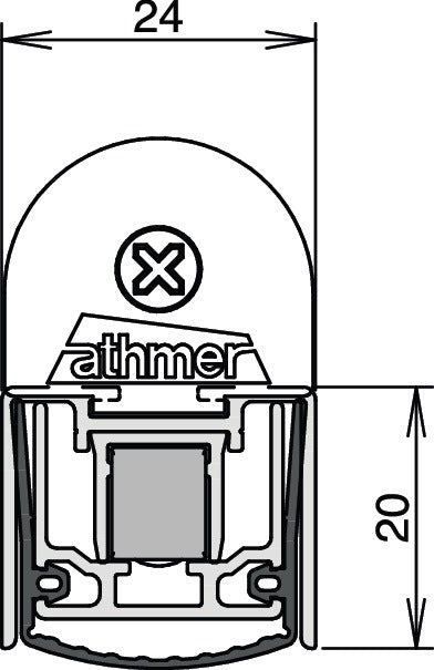 ATHMER Stadi L-24/20 WS Türabsenkdichtung Aluminium alu blank 750 mm – automatische Türdichtung