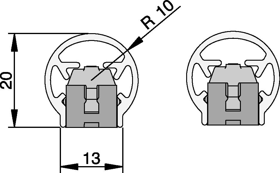 ATHMER Fingerschutzprofil BU-16K+ für Rollenbänder – 1980 mm, silberfarben eloxiert
