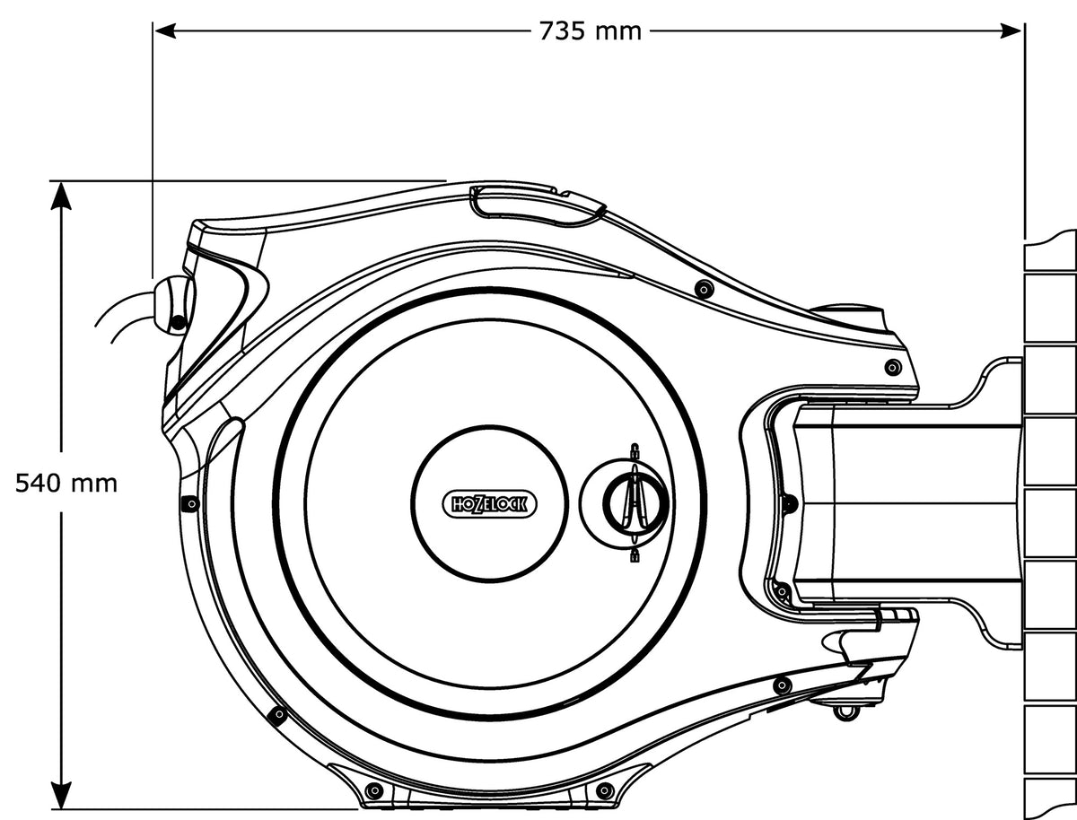 HOZELOCK Wandschlauchhalter Auto Reel 40 – 65,5 cm breit, inkl. 40 m Premiumschlauch und Aufrollautomatik