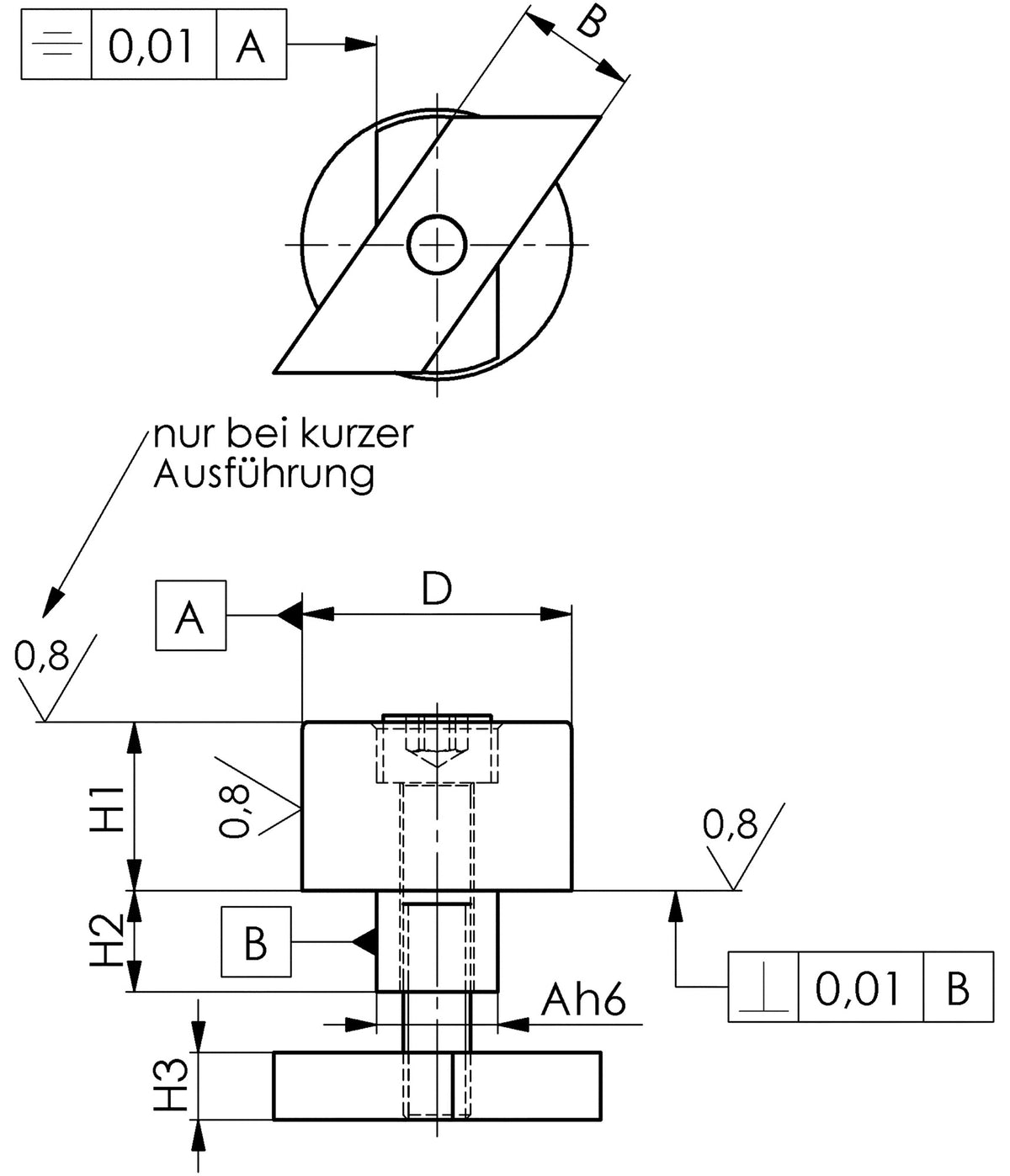 AMF Anschlagstück Nr. 6328 Nut 12 mm kurz – Präzisions-Anschlag für Spanntechnik
