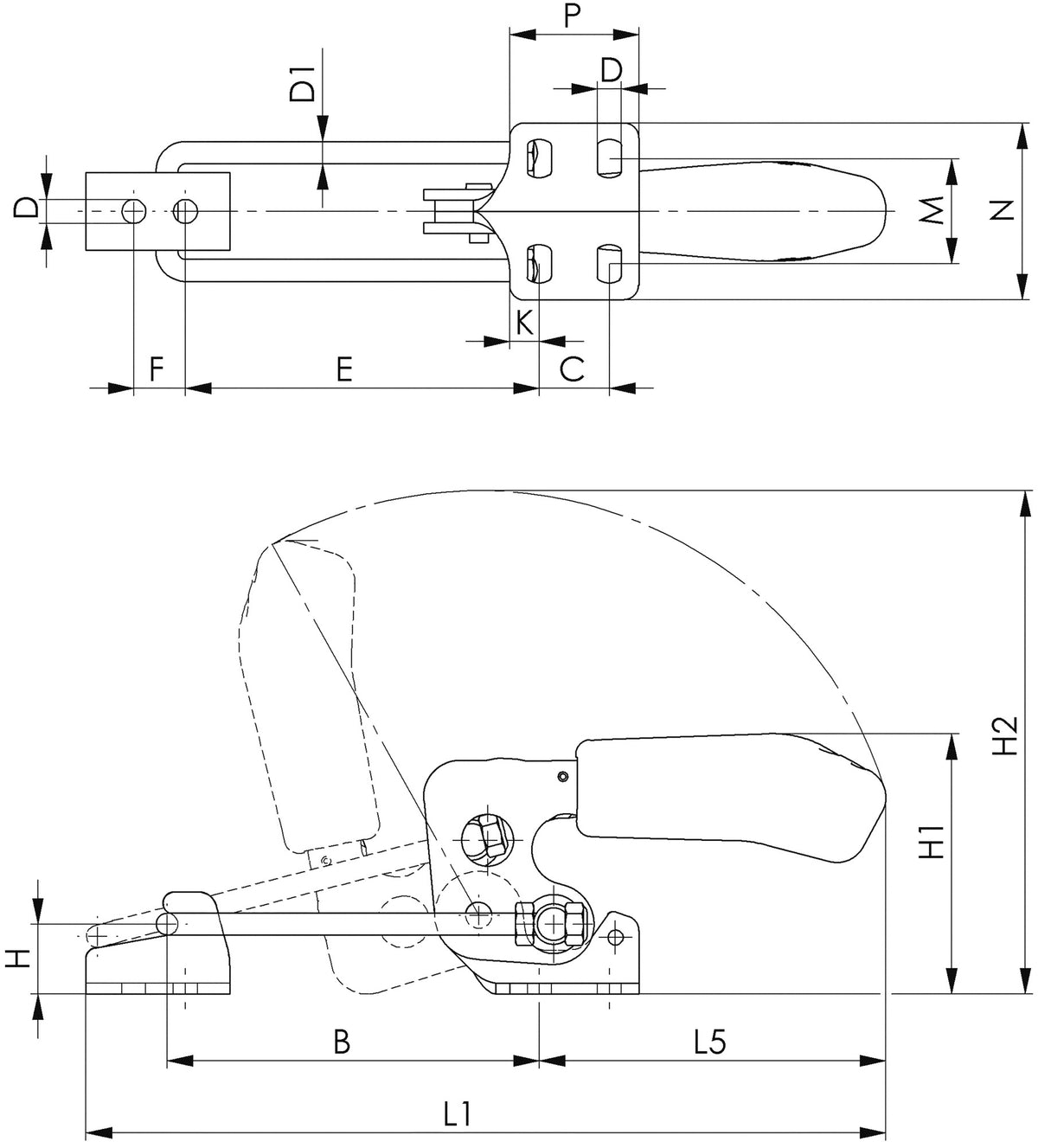 AMF Verschlussspanner Nr. 6848HNI Gr. 2 horizontal – Schnellspanner mit ergonomischem Griff