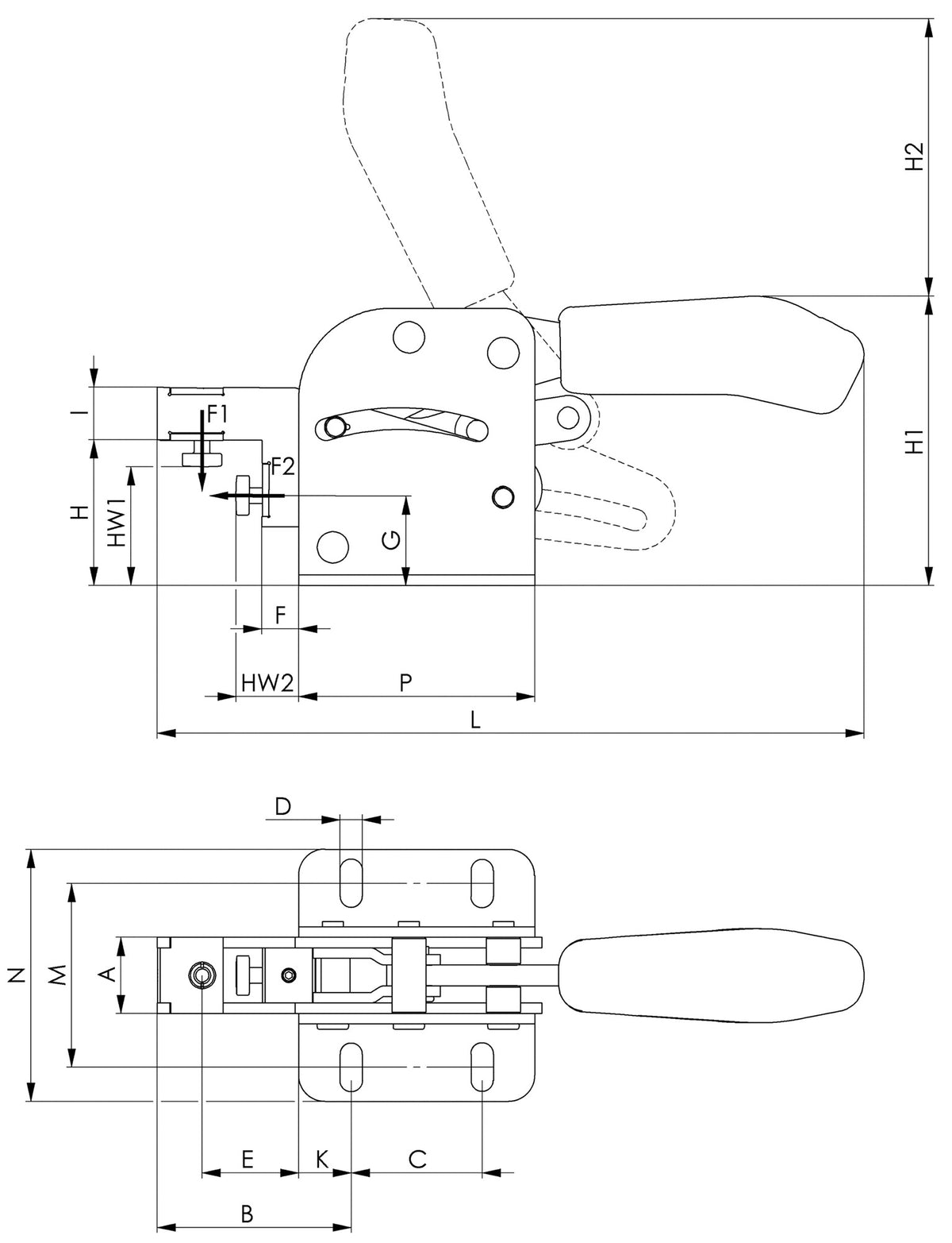 AMF Kombispanner Nr. 6860 Gr.1 – Waagrechtspanner mit ergonomischem Handgriff
