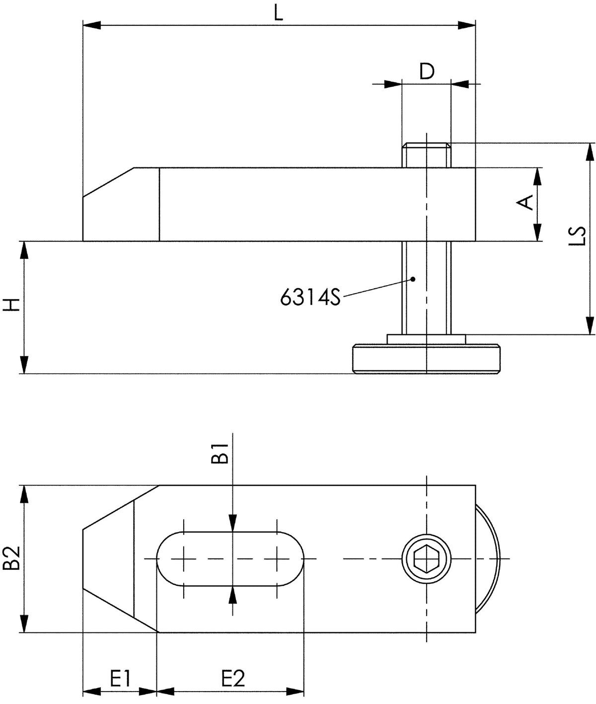 AMF Spanneisen Nr. 6314V für T-Nut 12 + 14 mm – Spannhöhe 10–47 mm, Vergütungsstahl