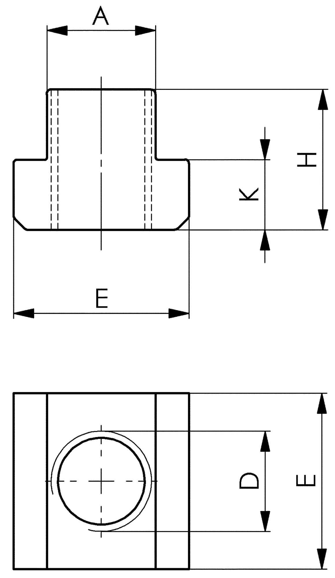 AMF T-Nutenstein DIN 508 für T-Nut 12 mm mit Gewinde M8, Festigkeitsklasse 10