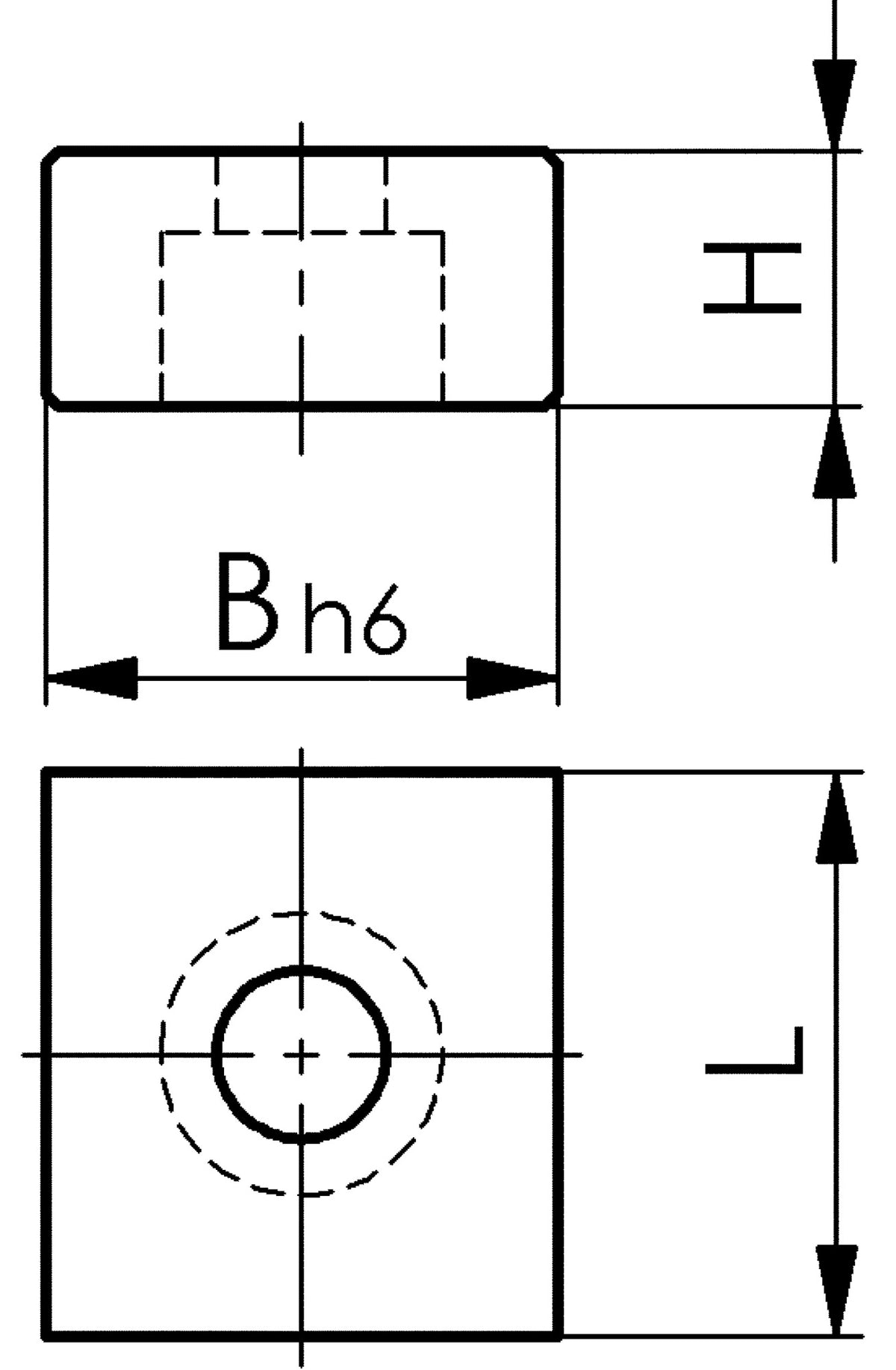 AMF Nutenstein Nr. 6322B, Nut 12 mm, flach, zur Festmontage, C15 einsatzgehärtet